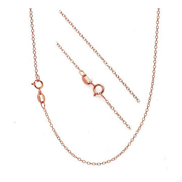 0.6MM 030 Rose Gold Cable Chain .925 Sterling Silver Length 16"-24" Inches